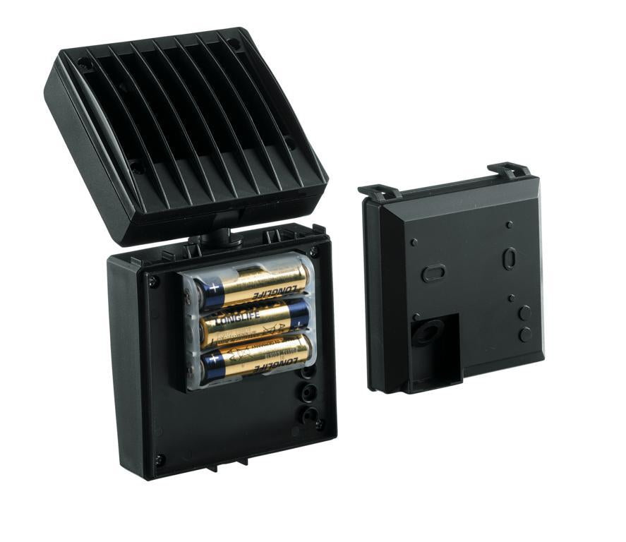 Proiettore a batterie in termoplastica nero con SENSORE DI MOVIMENTO IP44 luce fredda 6000°k led 1W 80LM COSMO Proiettore a batterie in termoplastica nero con SENSORE DI MOVIMENTO IP44 luce fredda 6000°k led 1W 80LM COSMO
